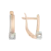 Product image 1 of the product “Earrings “Narrow with Solitaire” in 585 Two-Tone Gold with Diamonds, Height 15 mm ”