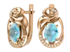 Artikelbild 1 des Artikels “Ohrringe „Schnörkel mit Oval“ aus 585 Rotgold mit Zirkonia und Topas “