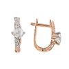 Artikelbild 1 des Artikels “Ohrringe „Schwung mit Solitär“ aus 585 Rotgold mit Zirkonia und Swarovski-Kristallen “