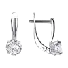 Product image 1 of the product “Earrings “Solitaire” in 925 Sterling Silver with Cubic Zirconia, Height 17 mm ”