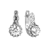 Product image 1 of the product “Earrings “Solitaire in Stone Halo” in 585 White Gold with Cubic Zirconia ”