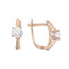 Product image 1 of the product “Earrings “Solitaire with Lattice” in 585 Rose Gold with Swarovski Crystals ”