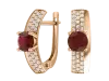 Artikelbild 1 des Artikels “Ohrringe „Solitär mit Pavé“ aus 585 Rotgold mit Zirkonia und Granat “