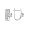 Product image 1 of the product “Earrings “Solitaire with Pavé” in 585 White Gold with Cubic Zirconia ”