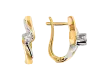 Artikelbild 1 des Artikels “Ohrringe „Solitär mit Wellenband“ aus 585 Bicolor-Gold mit Brillanten, Höhe 18 mm “