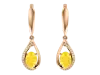 Artikelbild 1 des Artikels “Ohrringe „Tropfen im Steinrand“ aus 585 Rotgold mit Zirkonia “