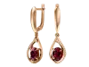 Artikelbild 1 des Artikels “Ohrringe „Tropfen im Steinrand“ aus 585 Rotgold mit Zirkonia und Granat “