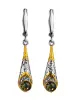 Product image 1 of the product “Earrings “Teardrop with Filigree” in Gold-Plated 925 Sterling Silver with Amber ”