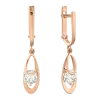 Product image 1 of the product “Earrings “Drop with Heart Stone” in 585 Rose Gold with Cubic Zirconia ”