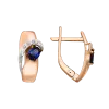 Artikelbild 1 des Artikels “Ohrringe „Welle mit Stein“ aus 585 Bicolor-Gold mit Brillanten und Saphir (synthetisch) “