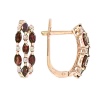 Product image 1 of the product “Earrings “Two Rows of Marquises” in 585 Rose Gold with Cubic Zirconia and Garnet ”