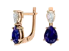 Product image 1 of the product “Earrings “Two Teardrops” in 585 Rose Gold with Diamonds and Sapphire ”