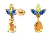 Artikelbild 1 des Artikels “Ohrstecker „Blätter mit Tropfen“ aus 585 Gelbgold mit Zirkonia “