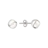 Product image 1 of the product “Stud Earrings “Wavy Disc” in 925 Sterling Silver with Pearls ”