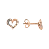 Product image 1 of the product “Stud Earrings “Heart” in Gold-Plated 925 Sterling Silver with Cubic Zirconia ”