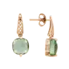 Product image 1 of the product “Stud Earrings “Cushion Stone with Lattice Ornament” in 585 Rose Gold with Amethyst ”