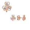 Product image 1 of the product “Stud Earrings “Clover” in 585 Rose Gold with Cubic Zirconia ”