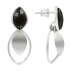 Product image 1 of the product “Stud Earrings “Navette with Open Frame” in 925 Sterling Silver with Agate ”