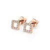 Artikelbild 1 des Artikels “Ohrstecker „Offenes Quadrat mit Steinen“ aus 585 Rotgold mit Brillanten “