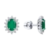 Artikelbild 1 des Artikels “Ohrstecker „Oval mit Steinkranz“ aus 925 Silber mit Zirkonia und Achat “