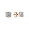 Product image 1 of the product “Stud Earrings “Square with Pavé” in 585 Two-Tone Gold with Diamonds ”