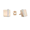Product image 1 of the product “Stud Earrings “Square with Stone Row” in 585 Two-Tone Gold with Cubic Zirconia ”
