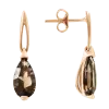 Product image 1 of the product “Stud Earrings “Smoky Quartz Drop” in 585 Rose Gold with Quartz ”