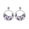 Artikelbild 1 des Artikels “Ohrstecker „Rund offen mit Steinen“ aus 925 Silber mit Zirkonia und Amethyst “