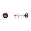Product image 1 of the product “Stud Earrings “Round Garnet Solitaire” in 925 Sterling Silver with Garnet ”