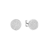 Product image 1 of the product “Stud Earrings “Disc with Stone Accents” in 925 Sterling Silver with Cubic Zirconia ”