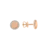 Product image 1 of the product “Stud Earrings “Disc with Stone Halo” in 585 Rose Gold with Cubic Zirconia ”