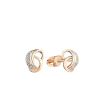 Product image 1 of the product “Stud Earrings “Loop with Stones” in 585 Rose Gold with Diamonds ”