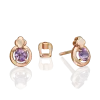 Artikelbild 1 des Artikels “Ohrstecker „Stein im Ring mit Blüte“ aus 585 Rotgold mit Amethyst “