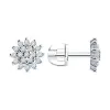 Product image 1 of the product “Stud Earrings “Star Flower of Stones” in 925 Sterling Silver with Cubic Zirconia ”