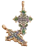 Artikelbild 1 des Artikels “Orthodoxe Kreuz-Anhänger Kreuzigung Christi 925 Silber mit Rotgold vergoldet 999 mit Emaille, Höhe 45 mm “