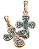 Artikelbild 1 des Artikels “Orthodoxe Kreuz-Anhänger Kreuzigung Christi 925 Silber mit Rotgold vergoldet 999 mit Emaille, Höhe 32 mm “