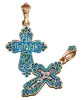 Artikelbild 1 des Artikels “Orthodoxe Kreuz-Anhänger Kreuzigung Christi 925 Silber mit Rotgold vergoldet 999 mit Emaille, Höhe 37 mm “