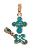 Artikelbild 1 des Artikels “Orthodoxer Kreuz-Anhänger „Господи помилуй“ mit türkiser Emaille aus 925 Silber vergoldet, Höhe 24 mm “