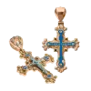Artikelbild 1 des Artikels “Orthodoxer Kreuzanhänger „Kreuzigung Christi“ aus 925 Silber, vergoldet mit 999er Rotgold, Höhe 49 mm “