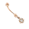 Artikelbild 1 des Artikels “Piercing „Banane mit Blüte hängend“ aus 585 Rotgold mit Zirkonia “
