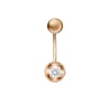 Product image 1 of the product “Piercing “Banana with Solitaire” in 585 Rose Gold with Cubic Zirconia, Length 22 mm ”