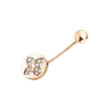 Artikelbild 1 des Artikels “Piercing „Stab mit Vierblatt“ aus 585 Rotgold mit Zirkonia “