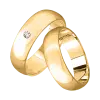 Product image 1 of the product “Wedding Ring “Wide Domed with Diamond” in 585 Yellow Gold with Diamonds ”