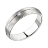 Product image 1 of the product “Wedding Ring “Matte with Groove and Stone” in 925 Sterling Silver with Cubic Zirconia, Width 5 mm ”