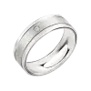 Artikelbild 1 des Artikels “Trauring „Matt mit Rille und Stein“ aus 925 Silber mit Zirkonia, Breite 6,0 mm “