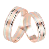 Product image 1 of the product “Wedding Ring “With Lengthwise Grooves” in 585 Two-Tone Gold ”