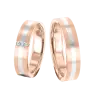 Product image 1 of the product “Wedding Ring “Centre Stripe with Stones” in 585 Two-Tone Gold with Diamonds ”