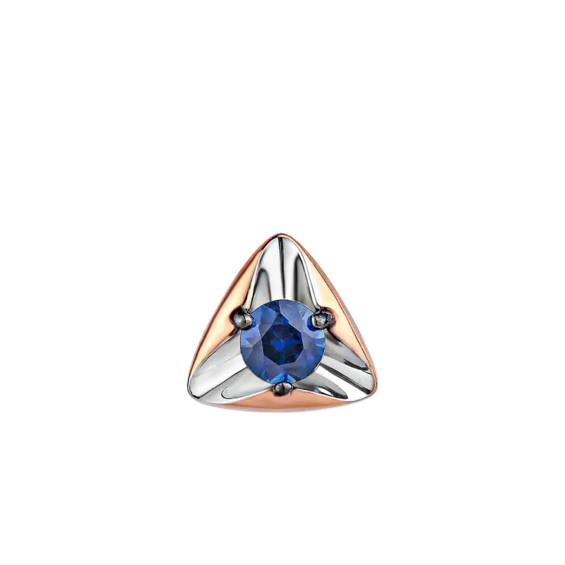 Product image 1 of the product “Pendant “Triangle with Round Stone” in 585 Two-Tone Gold with Sapphire ”