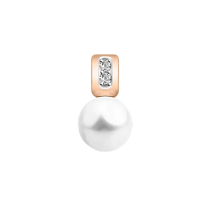 Artikelbild 1 des Artikels “Anhänger „Einzelperle mit Steinen“ aus 585 Rotgold mit Perlen “