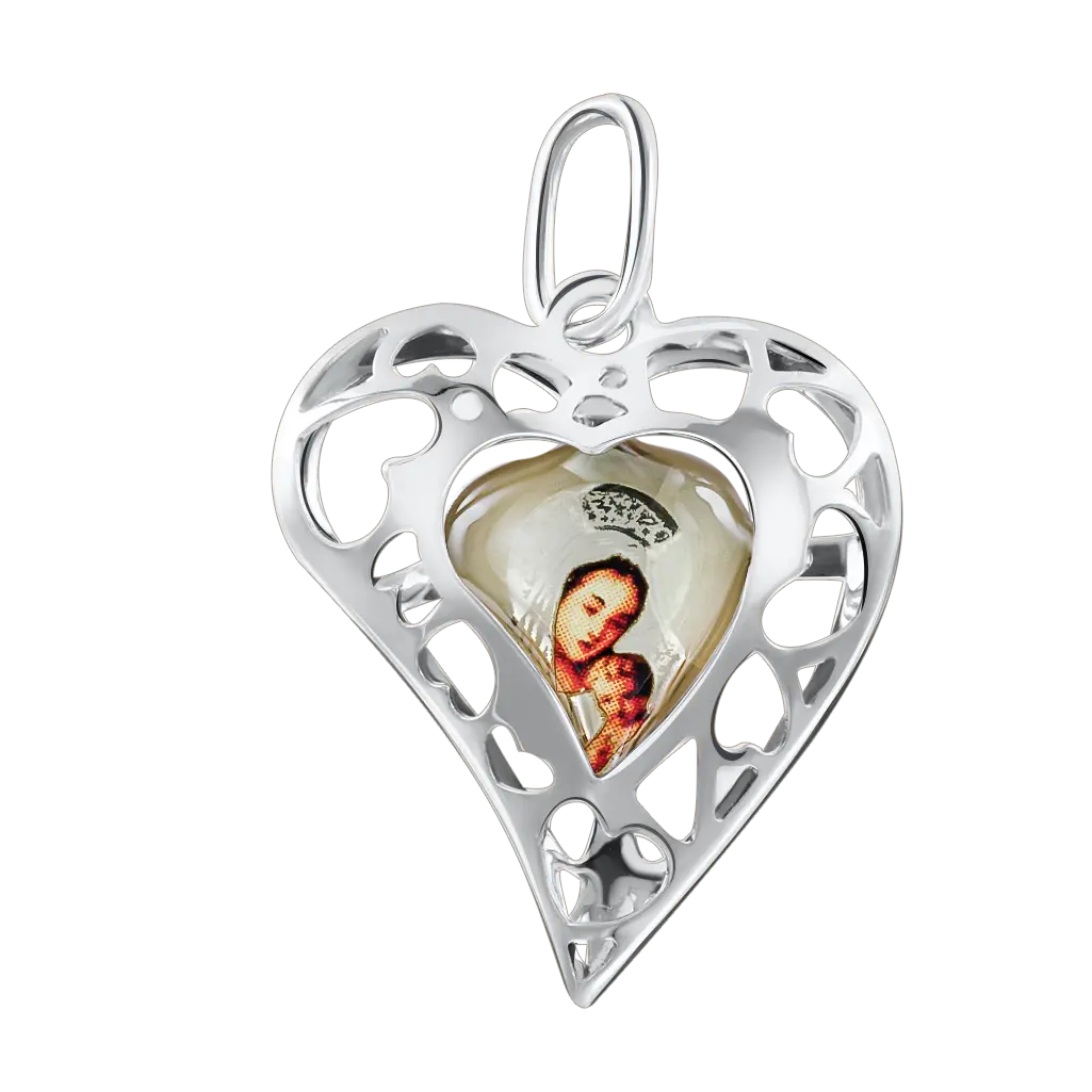 Artikelbild 1 des Artikels “Anhänger „Herz durchbrochen mit Madonna“ aus 925 Silber “